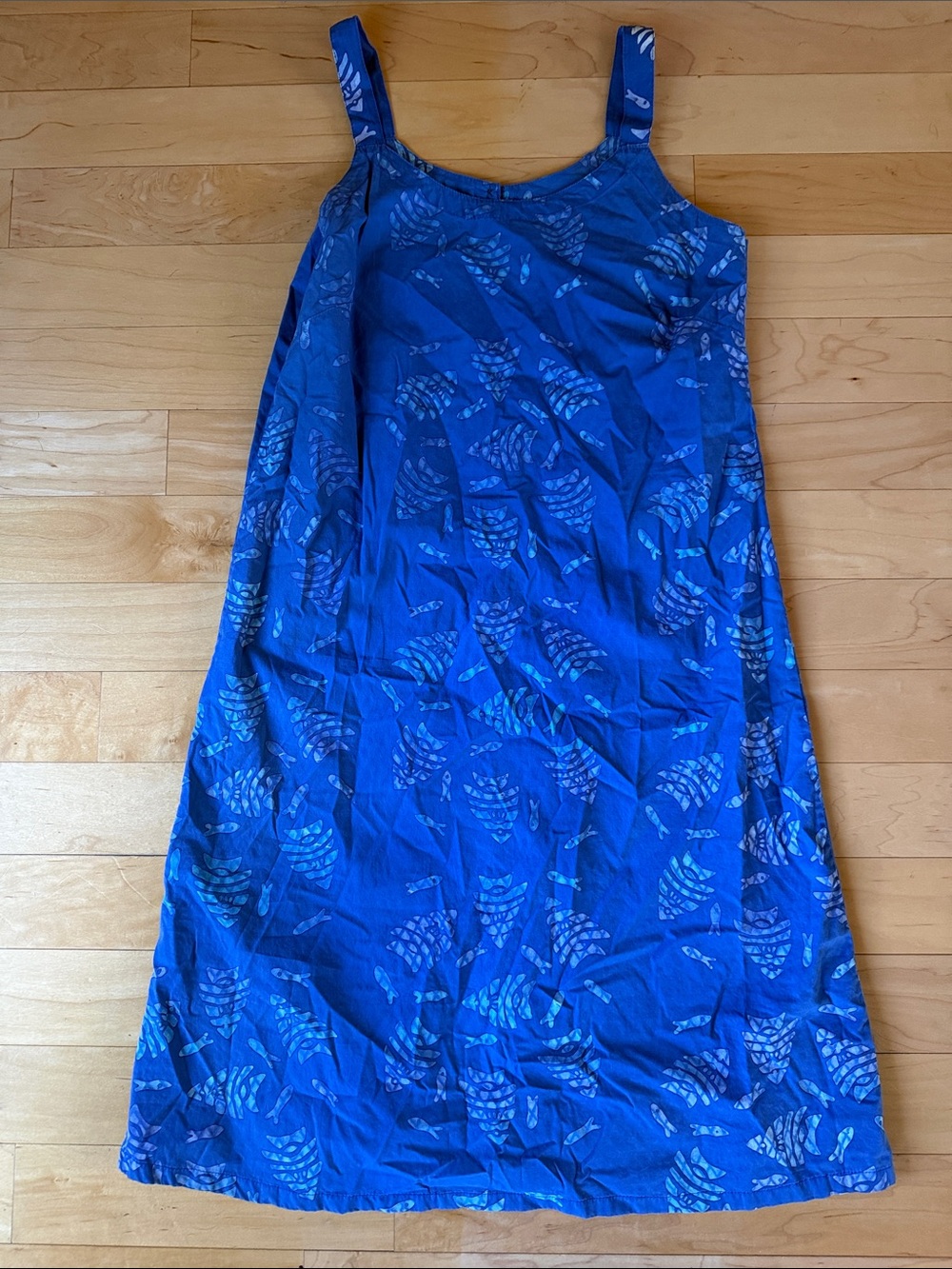 Women's Royal Blue Printed Swim Cover-Up Dress